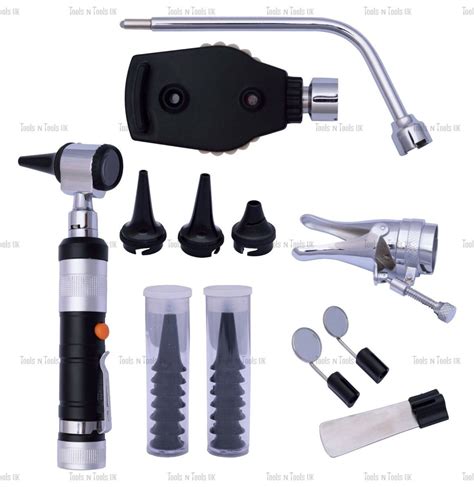 BLACK Veterinary Otoscope Ophthalmoscope Diagnostic Kit ENT Surgical