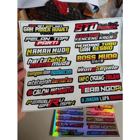 Jual Sticker Pack Kata Kata Racing Stiker Racing Viral Stiker Helm