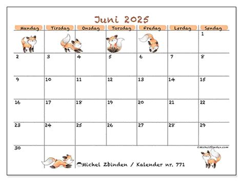 Kalender Juni Rever Nr Michel Zbinden No