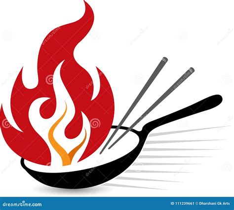 Flame Frying Pan Logo Stock Illustration Illustration Of Isolated