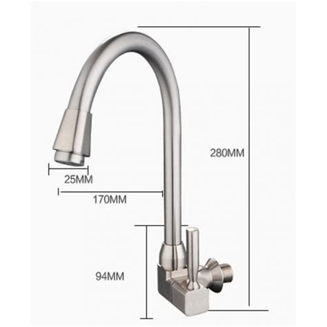 HK512 304 Stainless Steel Swivel Kitchen Basin Sink Faucet Water Tap