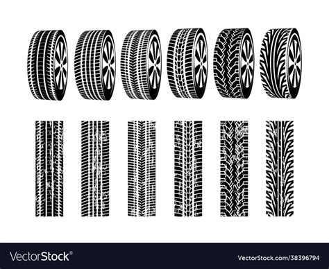 Black rubber tyre texture tire Royalty Free Vector Image