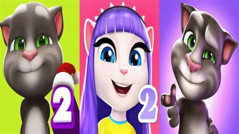 My Talking Tom 2 Vs My Talking Angela 2 Vs My Talking Tom 1 Gameplay Youtube