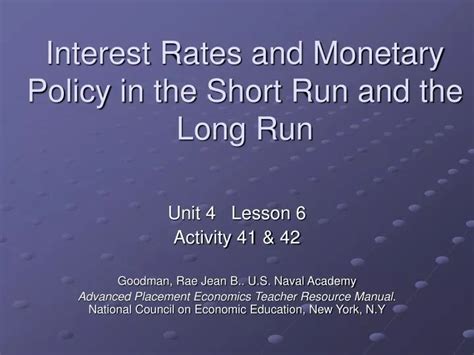 Ppt Interest Rates And Monetary Policy In The Short Run And The Long