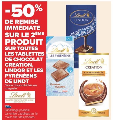 Promo Lindt De Remise Imm Diate Sur Le Me Produit Sur Toutes Les