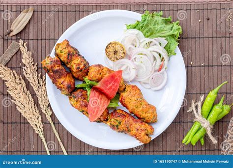 Stock Photo Of Halal Chicken Mutton Beef Kebab Tikka Boti On Plate