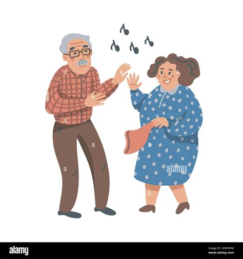 Elderly Couple Dancing Party Stock Vector Images Alamy