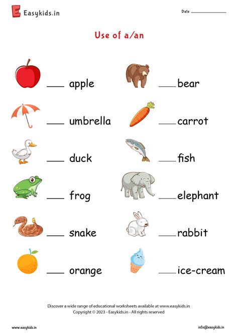 Use Of A And An Worksheet For Ukg Instantworksheet Nbkomputer