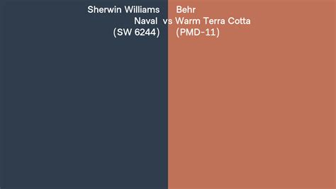 Sherwin Williams Naval Sw Vs Behr Warm Terra Cotta Pmd Side