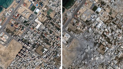 Imágenes de satélite muestran la destrucción causada por el ataque de