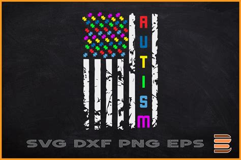 Autism American Flag Autism Awareness By Chippoadesign Thehungryjpeg