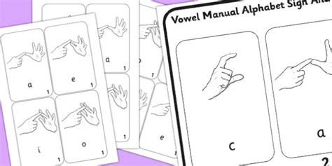 British Sign Language Vowel Manual Alphabet Sign And Flip Mat