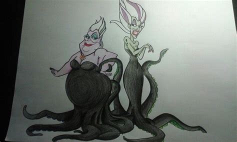 Ursula the sea witch and her crazy sister Morgana | Disney villains ...