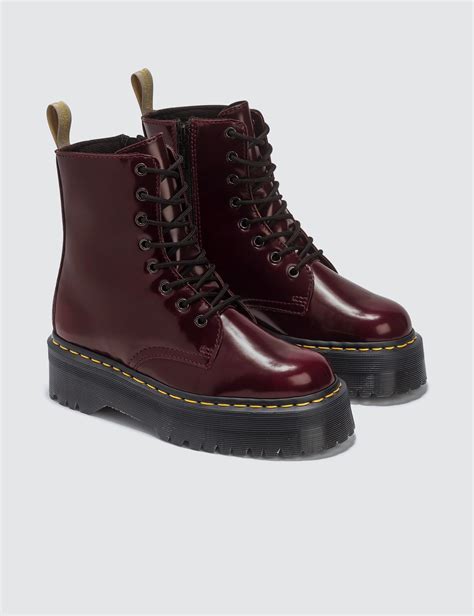 Dr Martens Leather Vegan Jadon Ii Platform Boot In Red Lyst