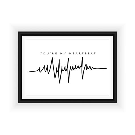 Heartbeat Love Quote Art Print / Poster Typography Modern - Etsy