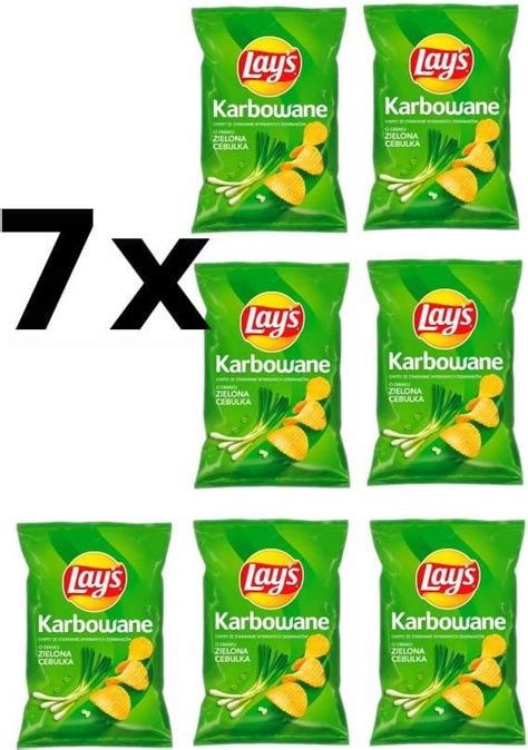 Lays Chipsy Karbowane Zielona Cebulka 7 X 130g Ceny I Opinie Ceneo Pl