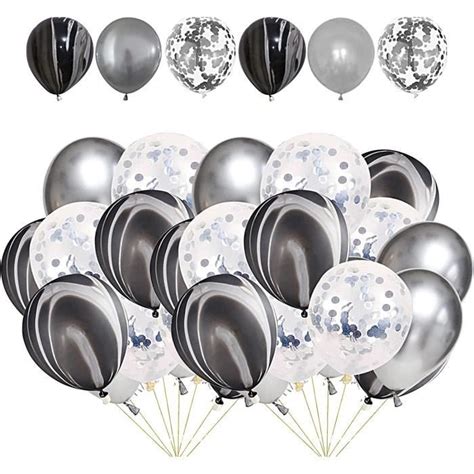 Ballons Anniversaire Argent 30 Pcs Ballon Confettis Argent 30 Cm