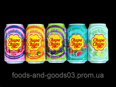 Chupa Chups Sparkling Drink 345 мл Grape Strawberry Cream Orange