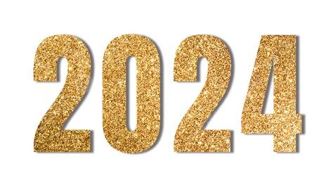 Happy New Year Greeting With Gold Glitters Vector Image Sparkle Into 2024