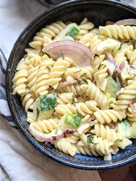 Creamy Cucumber Pasta Salad Recipe The Herbeevore