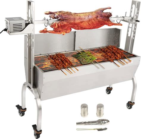 Vevor Parrilla De Asador De Acero Inoxidable Con Parabrisas Parrilla