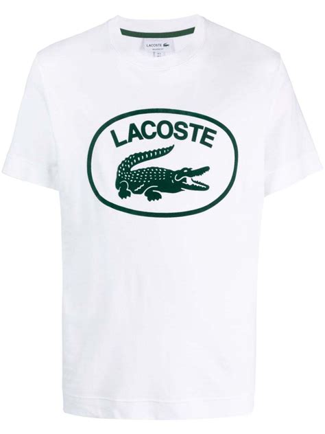 Lacoste Logo-print Organic-cotton T-shirt - White | Editorialist