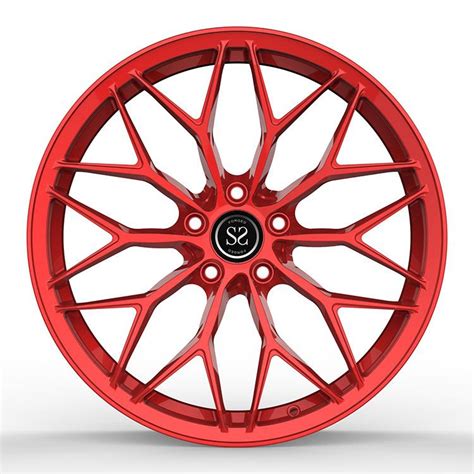 Custom Design Red Spokes Monoblock 1 Piece Luxury Forged Wheels For