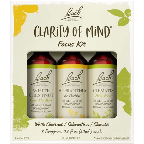 Bach Original Flower Remedies Clarity Of Mind Focus Kit 1 Kit Vitacost