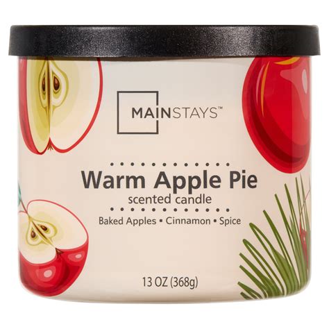 Mainstays 3 Wick Wrapped Warm Apple Pie Scented Candle 13 Oz Walmart