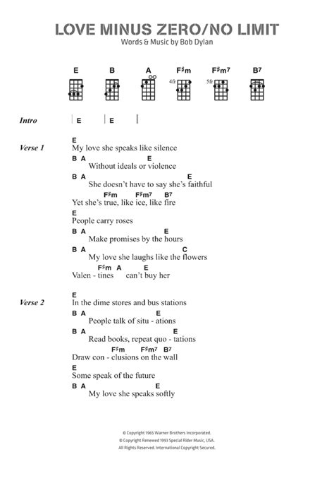 Love Minus Zerono Limit By Bob Dylan Acoustic Guitar Digital Sheet