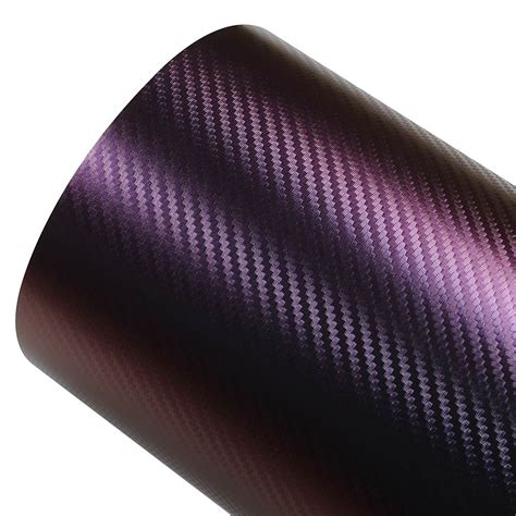 30cmx152cm Purple Chameleon 3D Carbon Fiber Vinyl Film Wrap Car