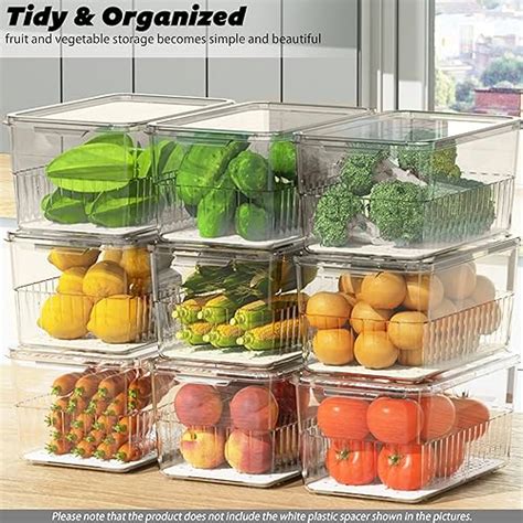 Yyqx 4 Pack Clear Refrigerator Organizer Bins