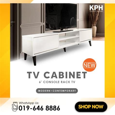 (KPH Gallery) READY STOCK TV Cabinet 6Ft Tv Console Rak TV Kayu Tv Rack ...