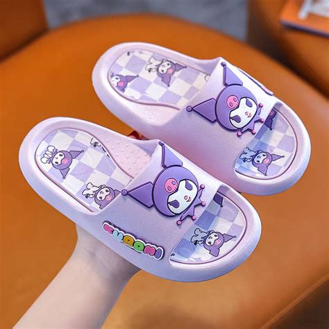 Ag Sanrio Kuromi Melody Cute Cartoon Soft Slippers Adults Kids Indoors