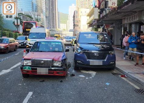 荃灣的士撼客貨車 再撞清潔女工捲車底