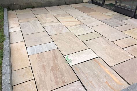 Examples Of Limestone And Indian Sandstone Slabbed Patios By Phoenix