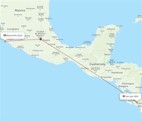 Flights From San Jose To Manzanillo Sjo To Zlo Flight Routes