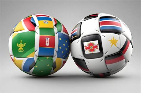 Soccer Football Ball With National Flags Premium Ai Generated Image