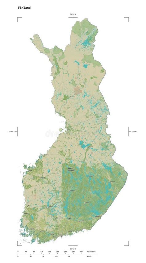 Finland Shape On White Topo Humanitarian Stock Illustration