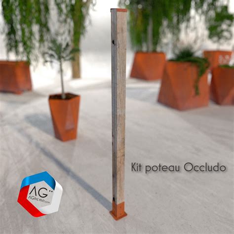 Clotures Tendance En Acier Corten Et Poteau Bois Occludo