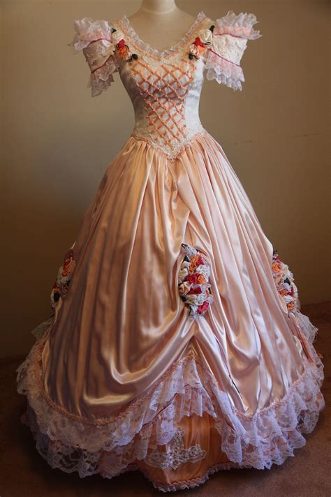 Civil War Hoop Style Reenactment Ballgown Satin Victorian Custom Ladies