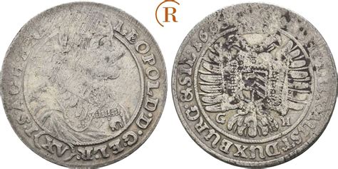 Habsburg 15 Kreuzer Breslau 1663 GH Leopold I 1657 1705 Ss Leichte