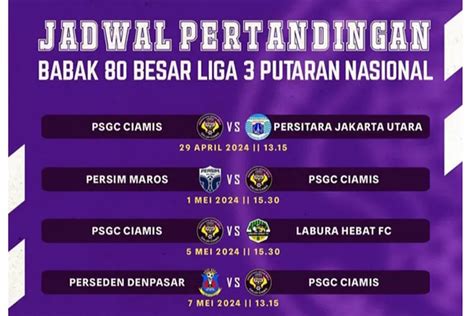 PSGC Ciamis Jadi Tuan Rumah Babak 80 Besar Liga 3 Putaran Nasional