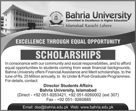 Bahria University Scholarship Program 2025