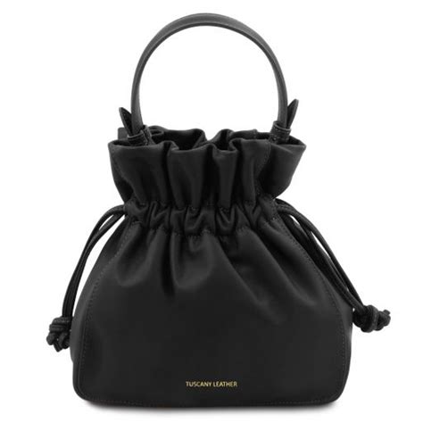 Tl Bag Borsa Secchiello In Pelle Morbida Nero Tl