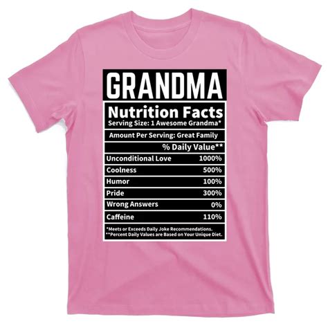 Grandma Nutrition Facts T Shirt Teeshirtpalace