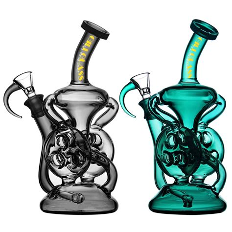 9 Real Glass Colors Recycler Oil Dab Rig Smoking Water Pipe Wholesaler
