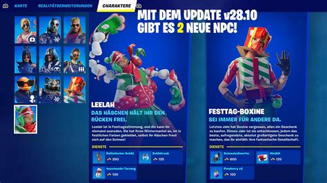 Fortnite Charakter Sammlung V28 10 Neue NPC 9 Festtag Boxine NPC