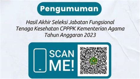 Pengumuman Hasil Seleksi Kompetensi Pppk Tenaga Kesehatan Kemenag