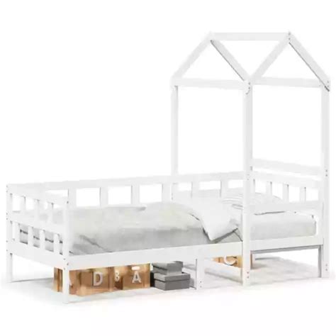 DAY BED WITH Roof White 90x200 Cm Solid Wood Pine VidaXL 228 79